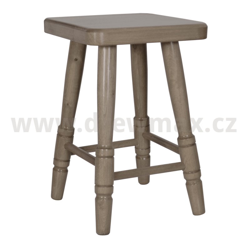 Drevený taburet v.45cm - Šedá