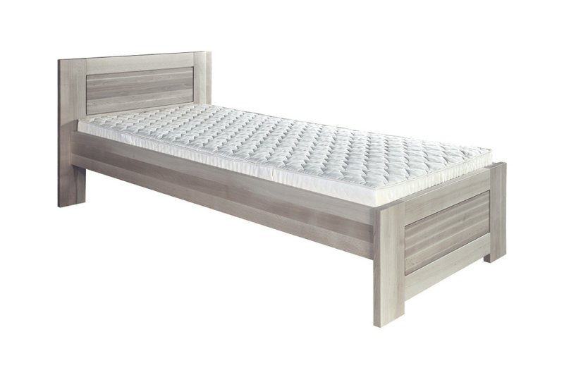 Postel z masivního buku, jednolůžko 90x200cm - Buk-šedý