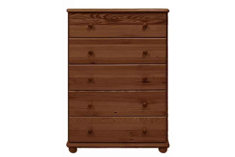 Komoda zásuvková z masívnej borovice 80x47x122cm - Dub