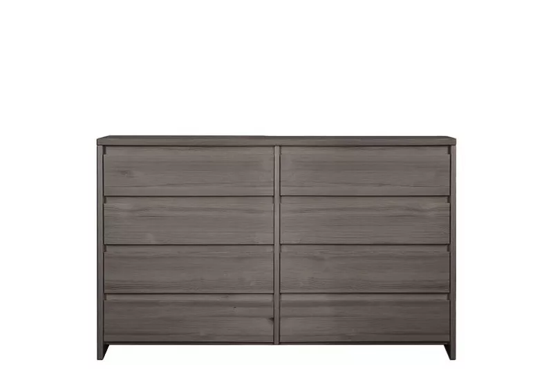 Komoda kombinovaná z masívnej borovice 150x40x85cm - sivá