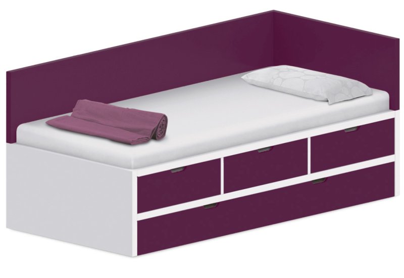 Dětská postel 90x200cm s úložným prostorem Anna - Chilli red