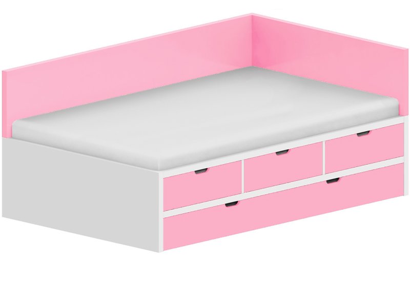 Lôžko biele 120x200cm - Chilli red