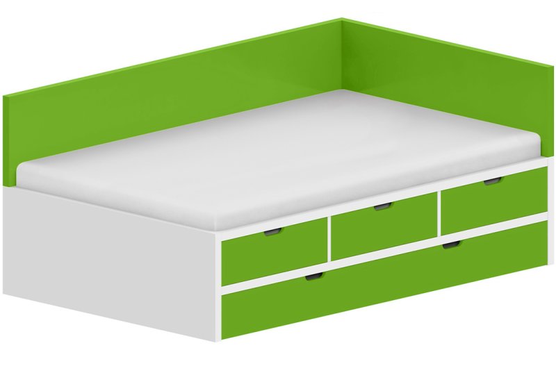 Lôžko biele 120x200cm - Chilli red