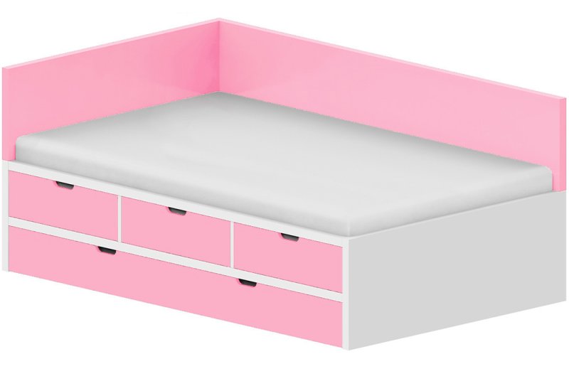 Lôžko biele 120x200cm - Chilli red