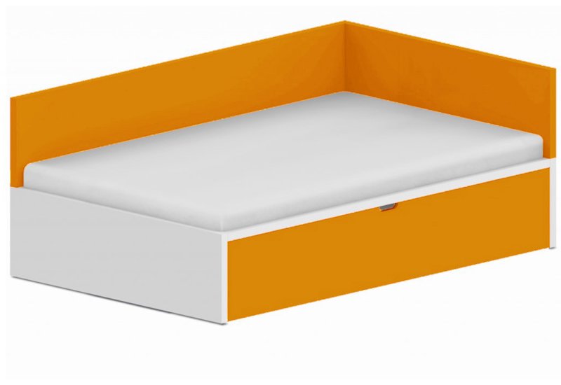 Lôžko biele 120x200cm - Chilli red