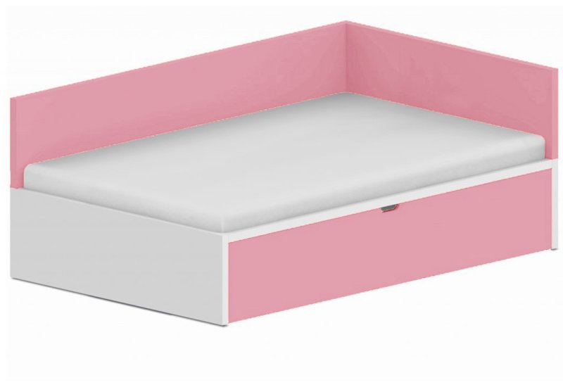 Lôžko biele 120x200cm - Chilli red