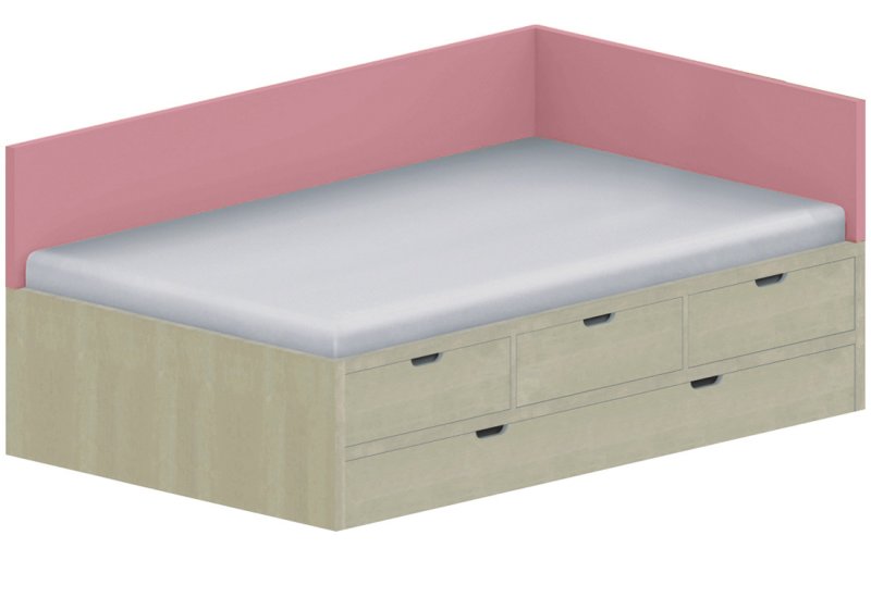 Lôžko drevodekor 120x200cm - Chilli red