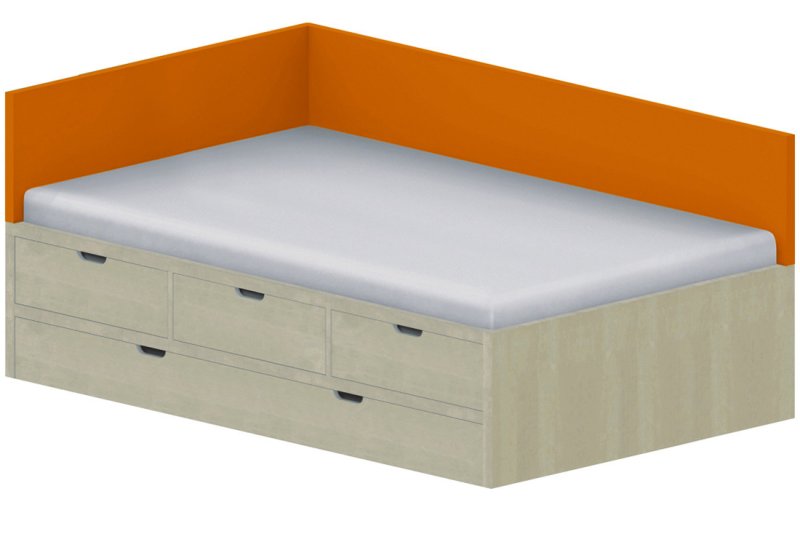 Lôžko drevodekor 120x200cm - Chilli red