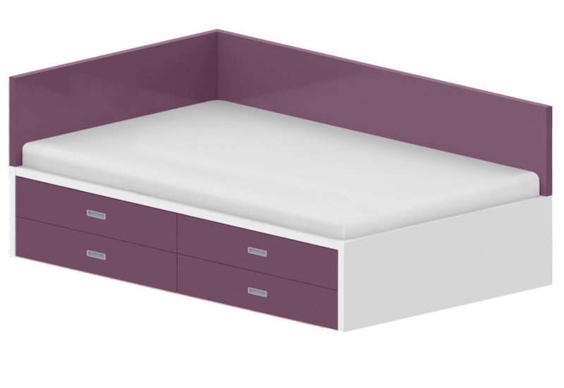 Dětská postel 120x200cm s úložným prostorem Gita - Chilli red