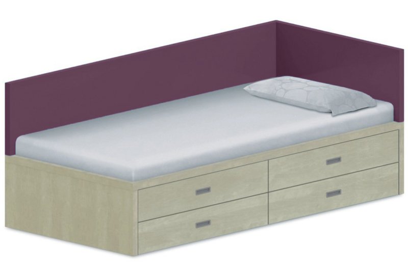 Dětská postel 90x200cm s úložným prostorem Gita - Chilli red