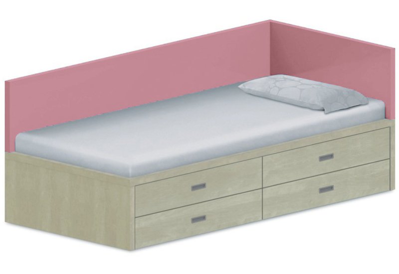 Lôžko drevodekor 90x200cm - Chilli red