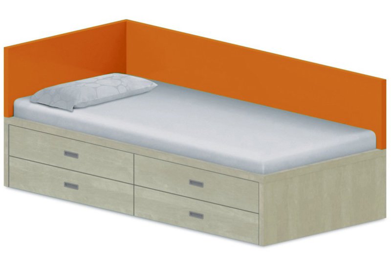 Lôžko drevodekor 90x200cm - Chilli red