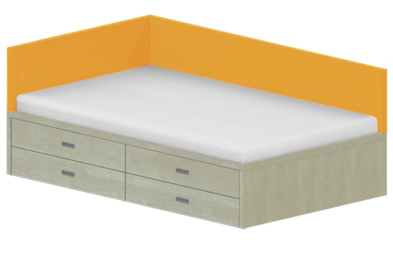 Lôžko drevodekor 120x200cm - Chilli red