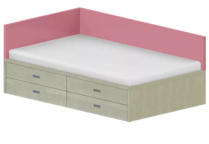 Lôžko drevodekor 120x200cm - Rose Pink