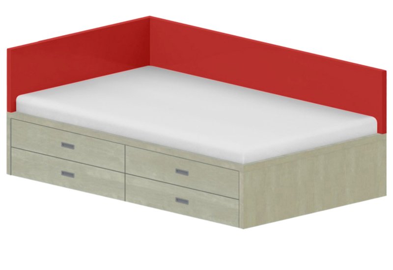 Dětská postel 120x200cm s úložným prostorem Gita - Chilli red 