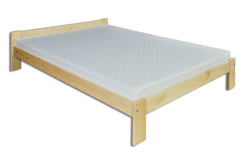 Postel z masivní borovice, dvoulůžko 140x200cm - Šedá