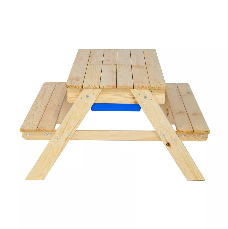 Zahradní dětský stůl MILA s lavicemi, smrkové dřevo, 94x50x94 cm, Týk