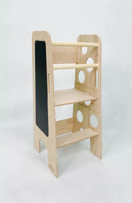 Učící věž s kreslící tabulkou skládací Klasik 39x36,5x85,5 - Buk 