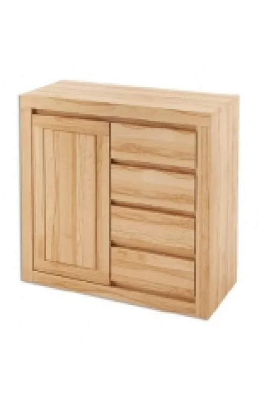 Komoda kombinovaná z prírodného buku 90x41x90cm -Bielené