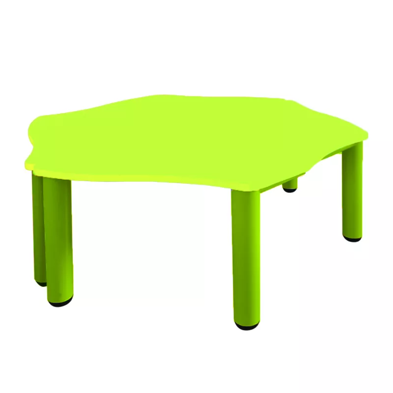 Stůl hexagonálního tvaru pro 6 osob - v. 46 až 52 cm - Zelená