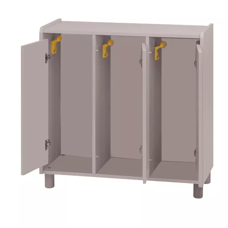 Úložný prostor se třemi oddělenými přihrádkami na šaty - Šedá