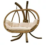 ROKO - křeslo závěsné z masivního smrkového dřeva 232x137x195cm - Červená