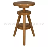 Drevený taburet s výškovým nastavením 30x30x60cm - Dub
