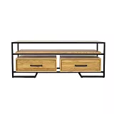 Televízny stolík kombinovaný z prírodného dubu 135x42x50cm - Dub dark