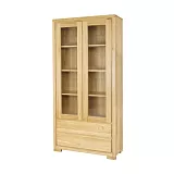 Presklená vitrína z masívneho prírodného dubu 95x40x195cm - Dub kak a o