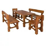 Záhradný set z masívneho jelšového dreva, lakovaný - Jelša prírodná