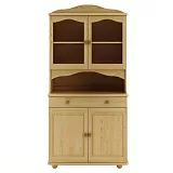 Vitrína z masivní borovice 92x47x190cm - Ořech