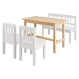 Jedálenský stolík detský z masívnej borovice 75x38x50cm - Orech