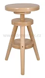 Drevený taburet s výškovým nastavením 30x30x60cm - Buk