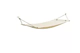 LEA - elegantní houpací síť z masivního smrkového dřeva 355x104x128cm - Krémová - komplet
